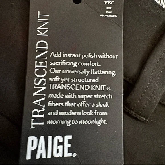 NWT•PAIGE•Naomi Seaming Detail Mid Rise Straight Leg Jeans•Black•Women’s•Sz 26 - Picture 6 of 7